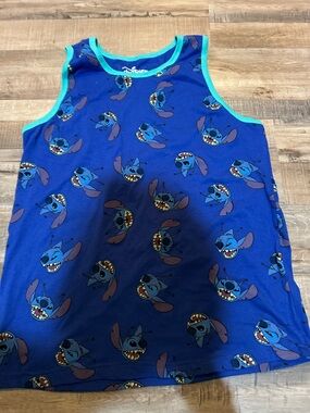 Disney Royal Blue Stitch Tank with Teal Trim